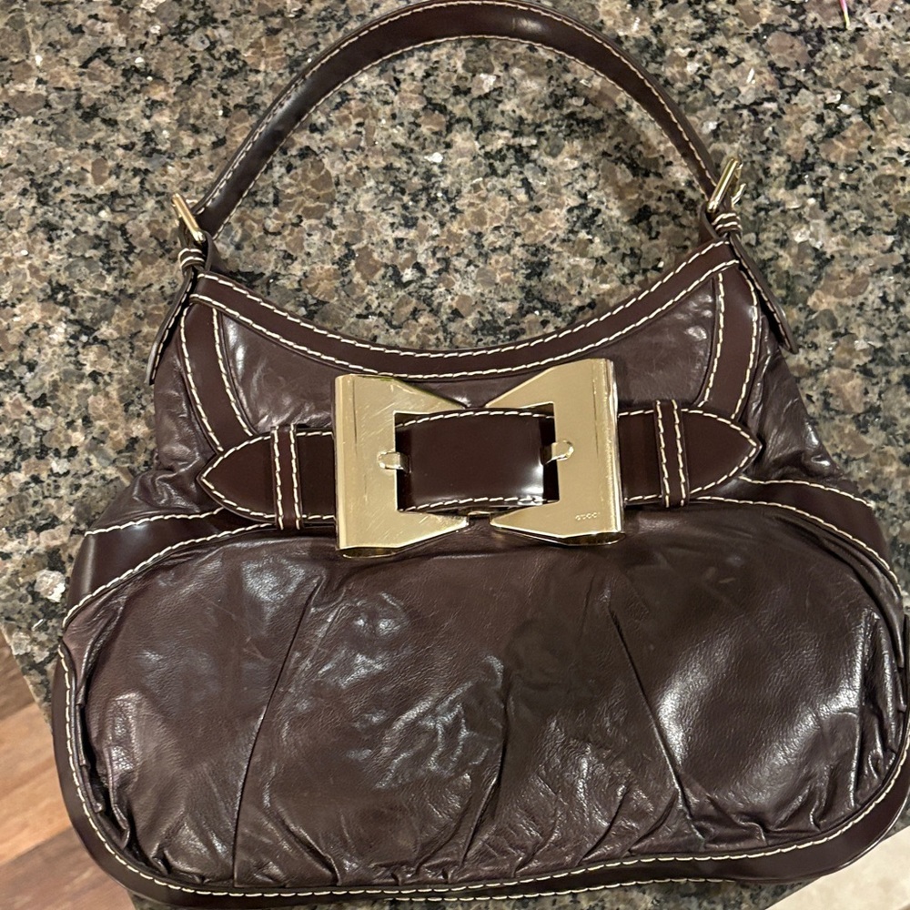 Gucci Dark Brown Leather Shoulder Bag